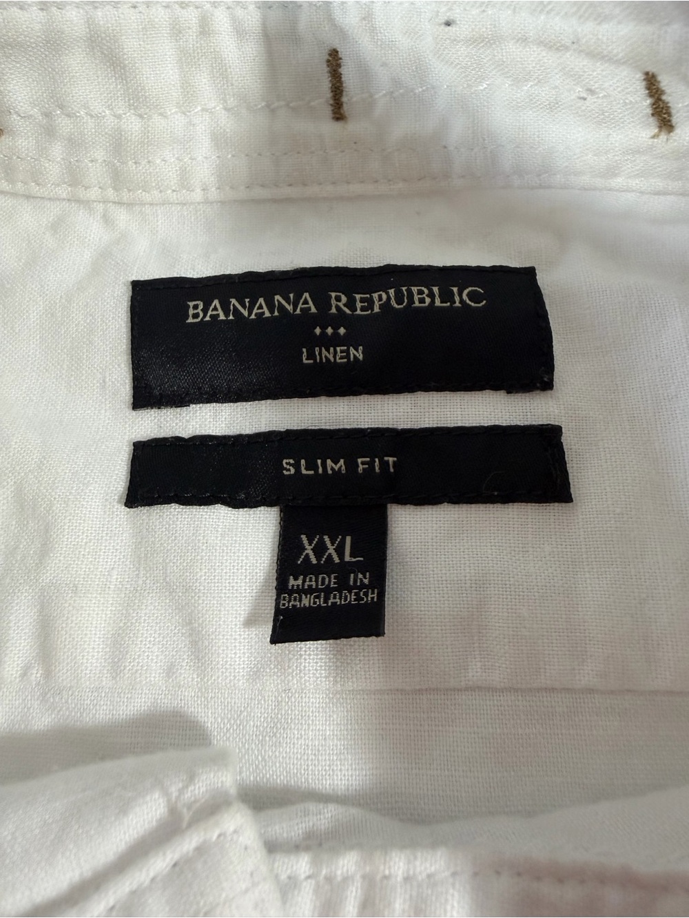 Banana Republic White Short-Sleeve Button-Down Shirt XXL Linen Blend - Picture 3 of 8